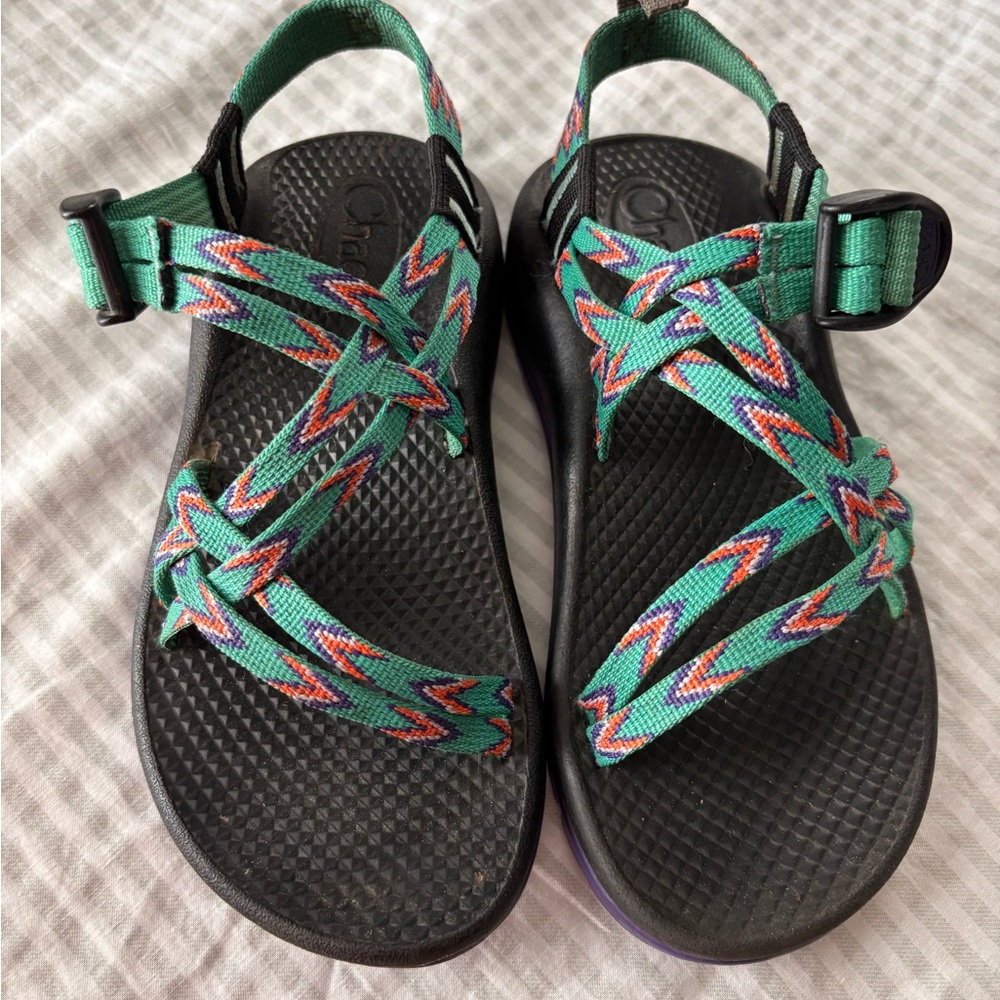 Girls Chaco Sandals - Teal and Black